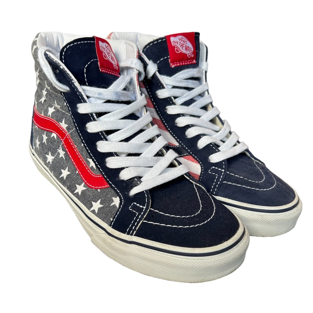 Vans Reissue Stars and Stripes Hi Top Shoes Women 7 Men 5.5